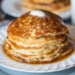 a stack of oatmeal pancakes on a plate