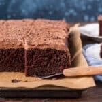 sour cream chocolate cake on a table