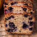 3 slices of blueberry banana bread