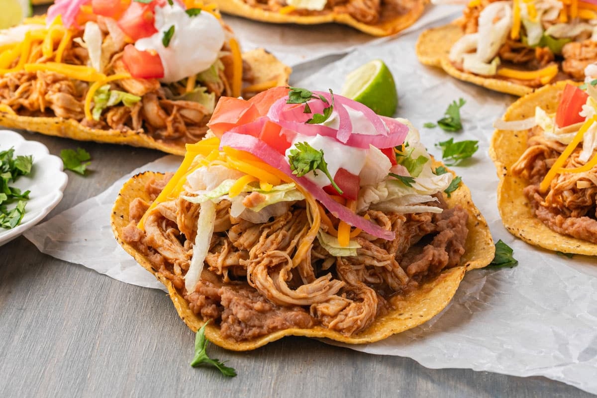 a tostada on a plate