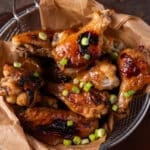 honey garlic chicken wings on a table