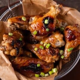 honey garlic wings in a bowl