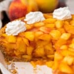 peach pie with jello on a table