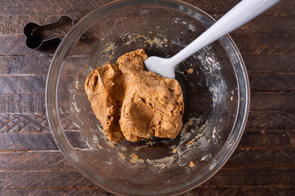 dog biscuit dough in a bowl