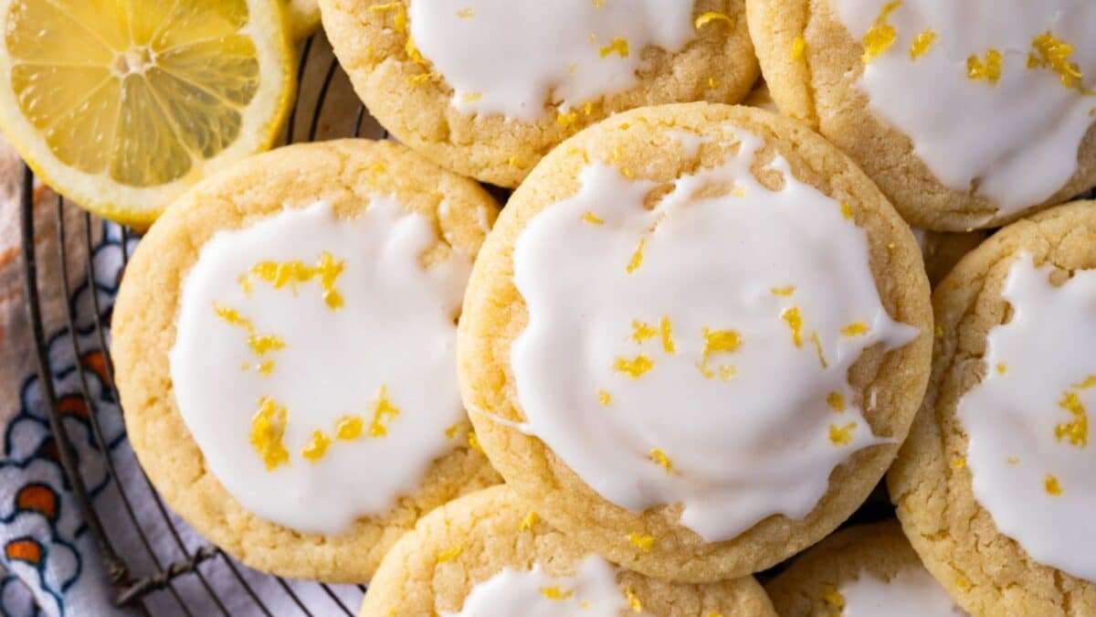 lemon cookies on a plate