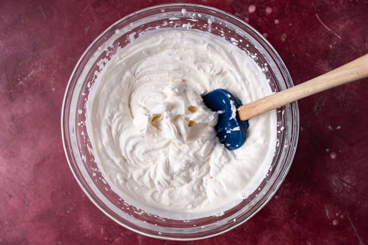 whipped cream in a bowl