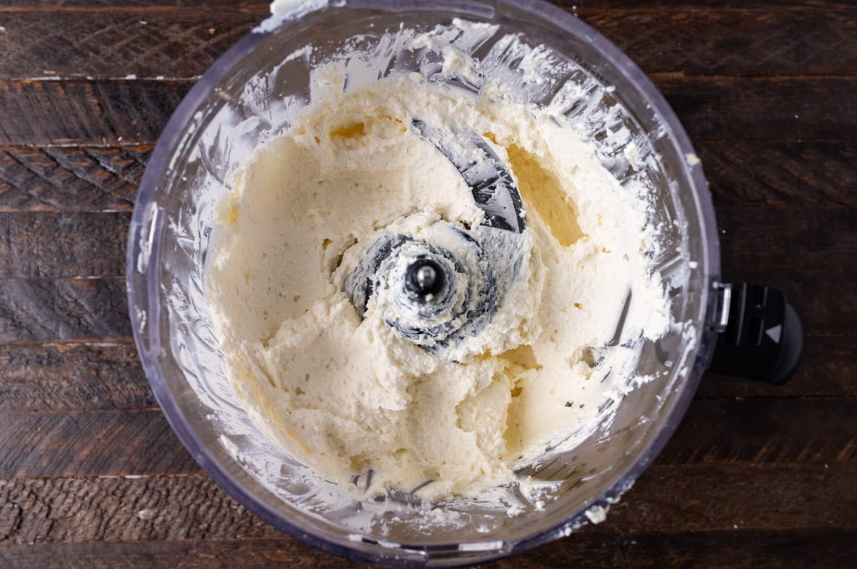 whipped cheese in a food processor